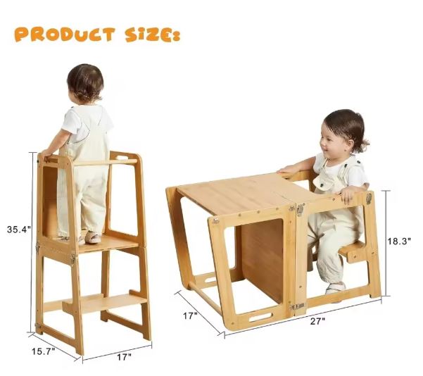 4-in-1 Standing Tower for Toddlers and Kids (Ages 1-6)